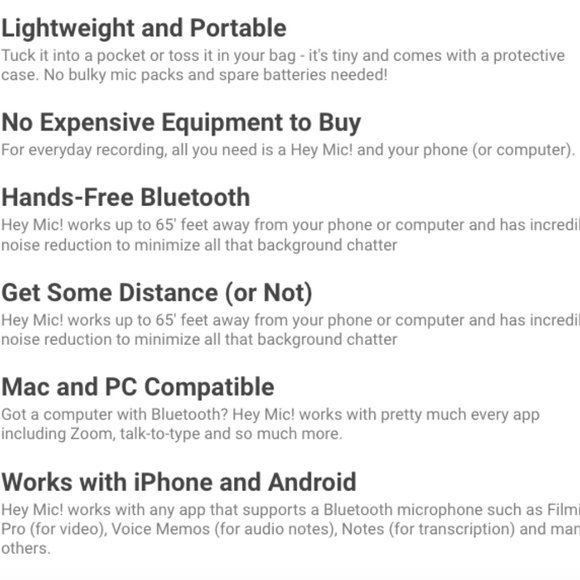 "Hey Mic" wireless bluetooth mic for zoom and online presentations - Picture 4 of 6
